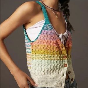 Anthropology - Pilcro multi color sweater tank M